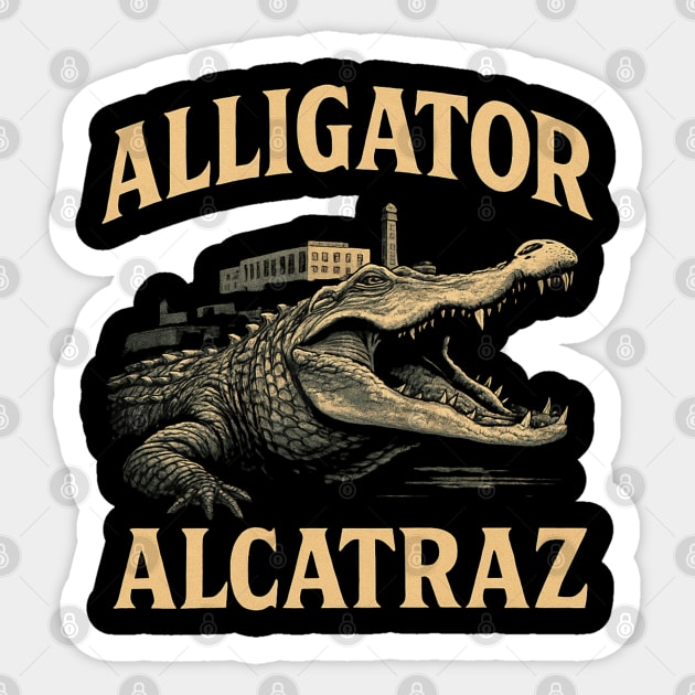 Alligator-Alcatraz Sticker by Creatifly Graphic Tees